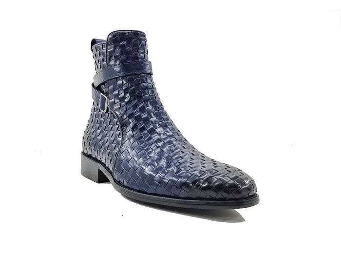 Carrucci Basket Weave Calfskin Buckle Boot