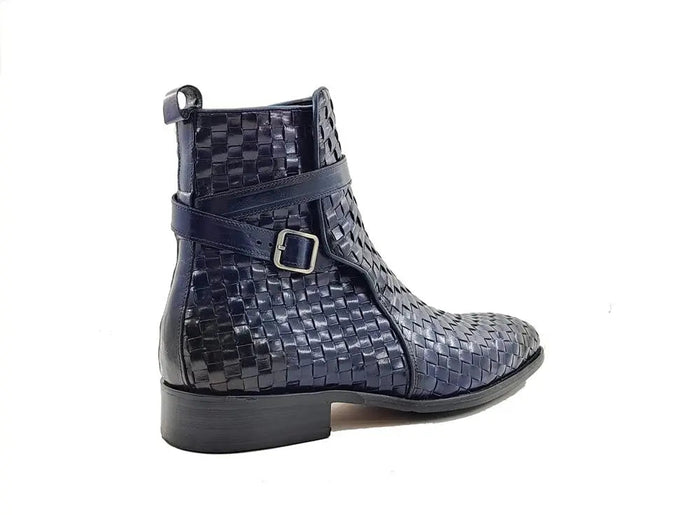 Carrucci Basket Weave Calfskin Buckle Boot
