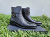 Basket Weave Calfskin Buckle Boot 8 KB886-17XBURGUNDY75  - from alligatorwarehouse.com