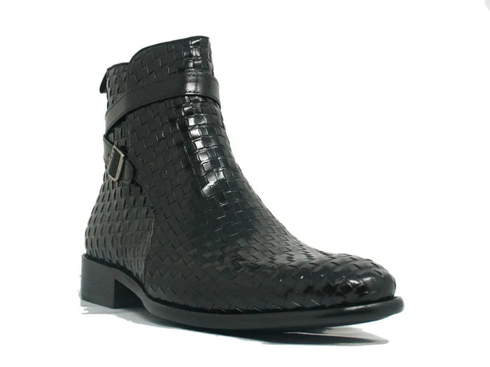 Carrucci Basket Weave Calfskin Buckle Boot