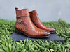 Basket Weave Calfskin Buckle Boot 11 KB886-17XBURGUNDY75  - from alligatorwarehouse.com