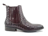 Basket Weave Leather Chelsea Boot 2 KB886-18XBURGUNDY75  - from alligatorwarehouse.com