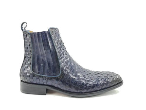 Carrucci Chelsea Boot: Woven Leather, Luxury Style