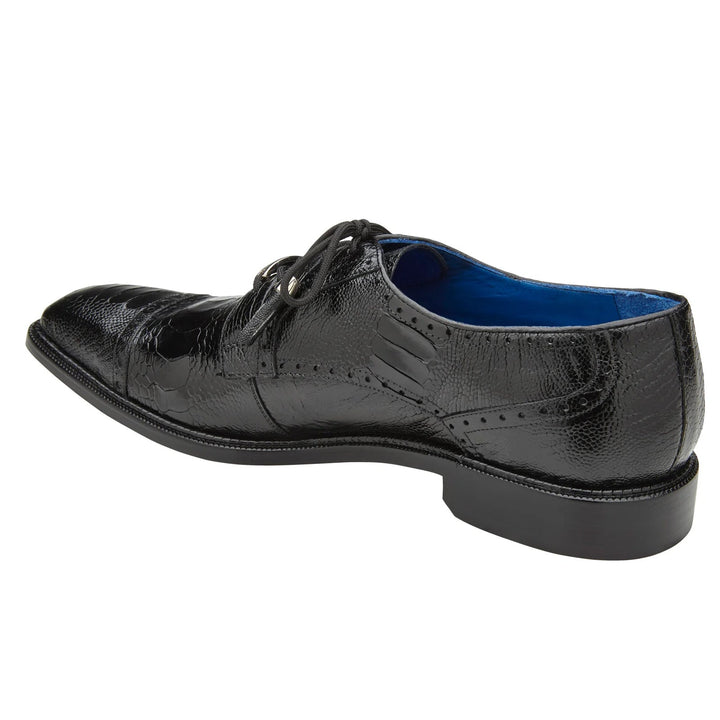 Men's Belvedere Batta Cap Toe Ostrich Dress Shoe in Black