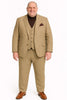 Mens Beige Plaid 3-Piece Suit – Classic Checkered Suit for Weddings, Church Vested Checkered Pattern 4   - from alligatorwarehouse.com