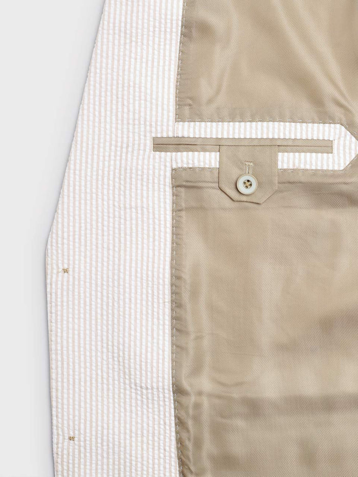 Natural Striped Seersucker Jacket