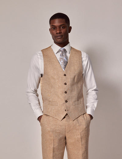 Mens Linen Suit For Beach Wedding - Summer  Suit in Beige 6 HG-2208  - from alligatorwarehouse.com