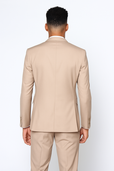 Beige Slim Fit Suit for Men by Rossiman Rossi – Tailored Skinny Fit Formal Suit 3   - from alligatorwarehouse.com