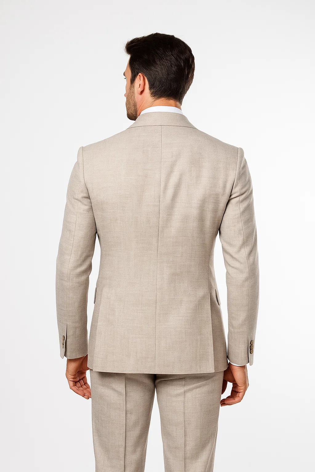 Suits With Baggy Pleated Pants - Wide Leg Pants 100% Wool - Classic Fit in  Light Brown Color by Rossiman 3   - from alligatorwarehouse.com