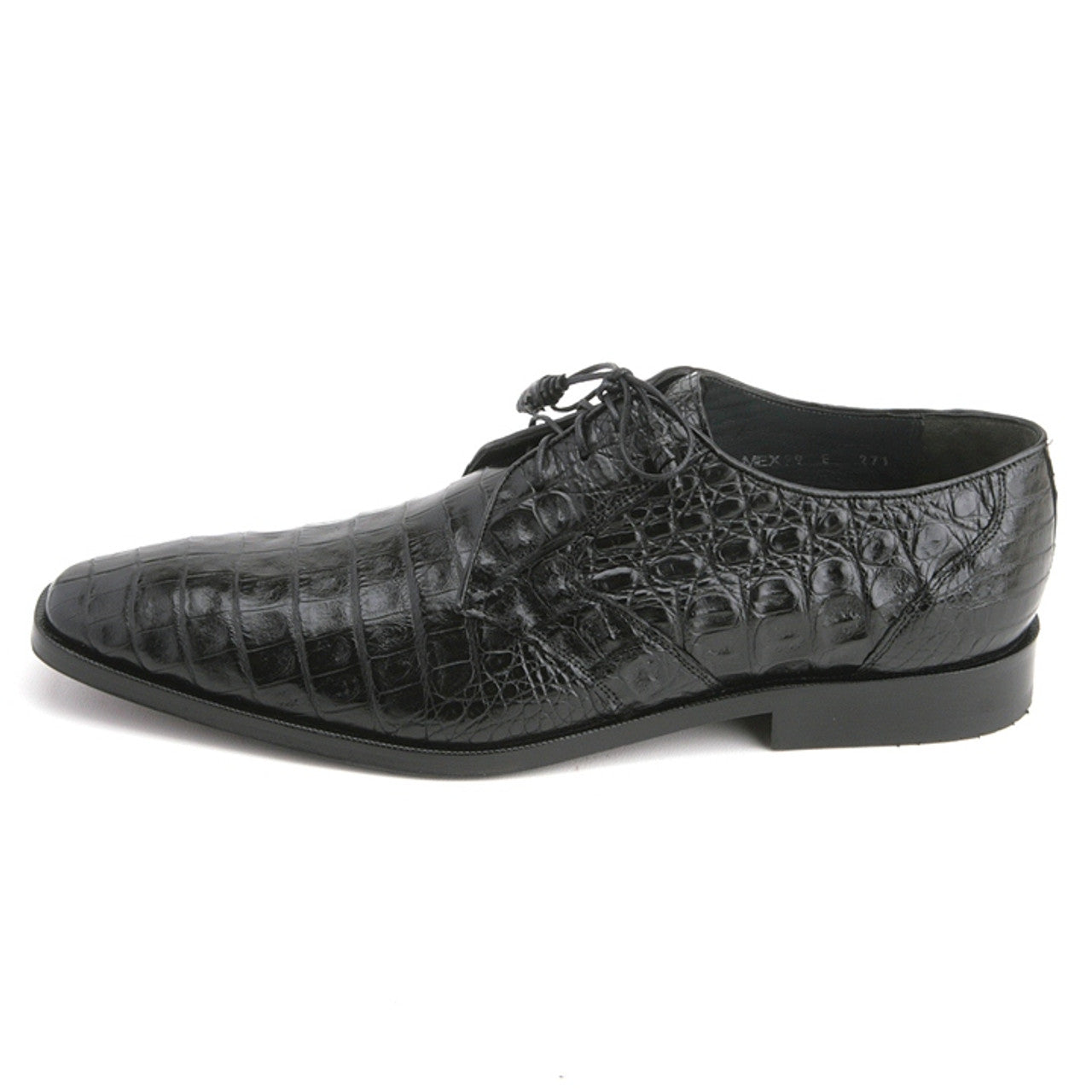 Los Altos Belly Black Genuine All-Over Crocodile Shoes