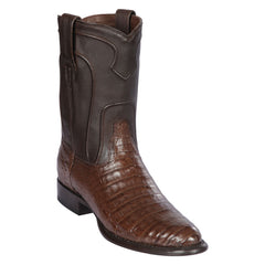 Los Altos Mens Original Caiman Belly Brown Roper Toe Boot