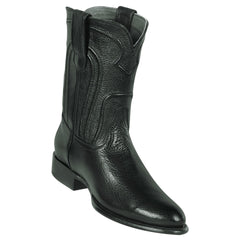 Los Altos Mens Belmont Black Leather Roper Round Toe Boot