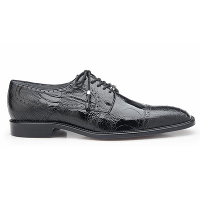 Mens Belvedere Batta Ostrich Cap Toe Derby Dress Shoe in Black 1 MEN 14006 BLACK-M-09  - from alligatorwarehouse.com