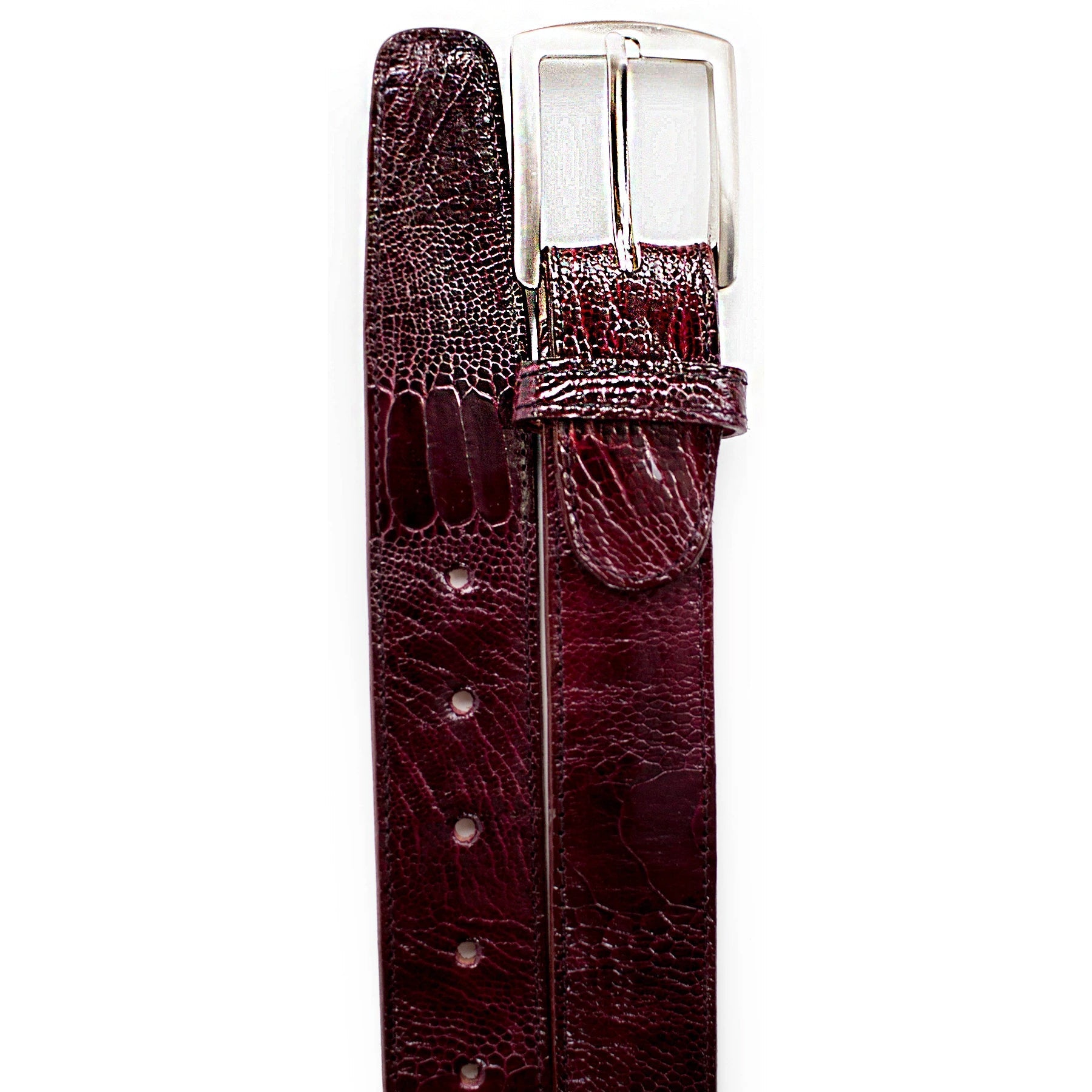 Mens Belvedere Ostrich Leg Dress Belt in Brown 6 MEN 2000 BURG-44 OSTRICH LEG BELT  - from alligatorwarehouse.com