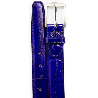 Mens Belvedere Eel Skin Belt in Navy 3 MEN 2002 NAVY-44 EEL BELT  - from alligatorwarehouse.com