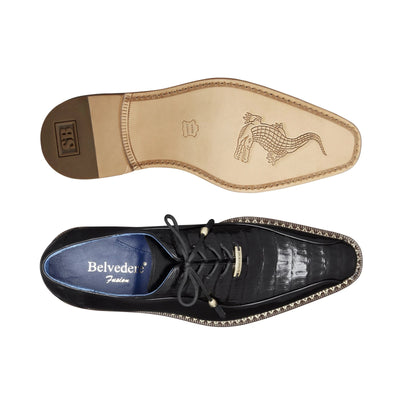 Mens Belvedere Gabriele Caiman Crocodile Dress Shoe in Tan 4   - from alligatorwarehouse.com