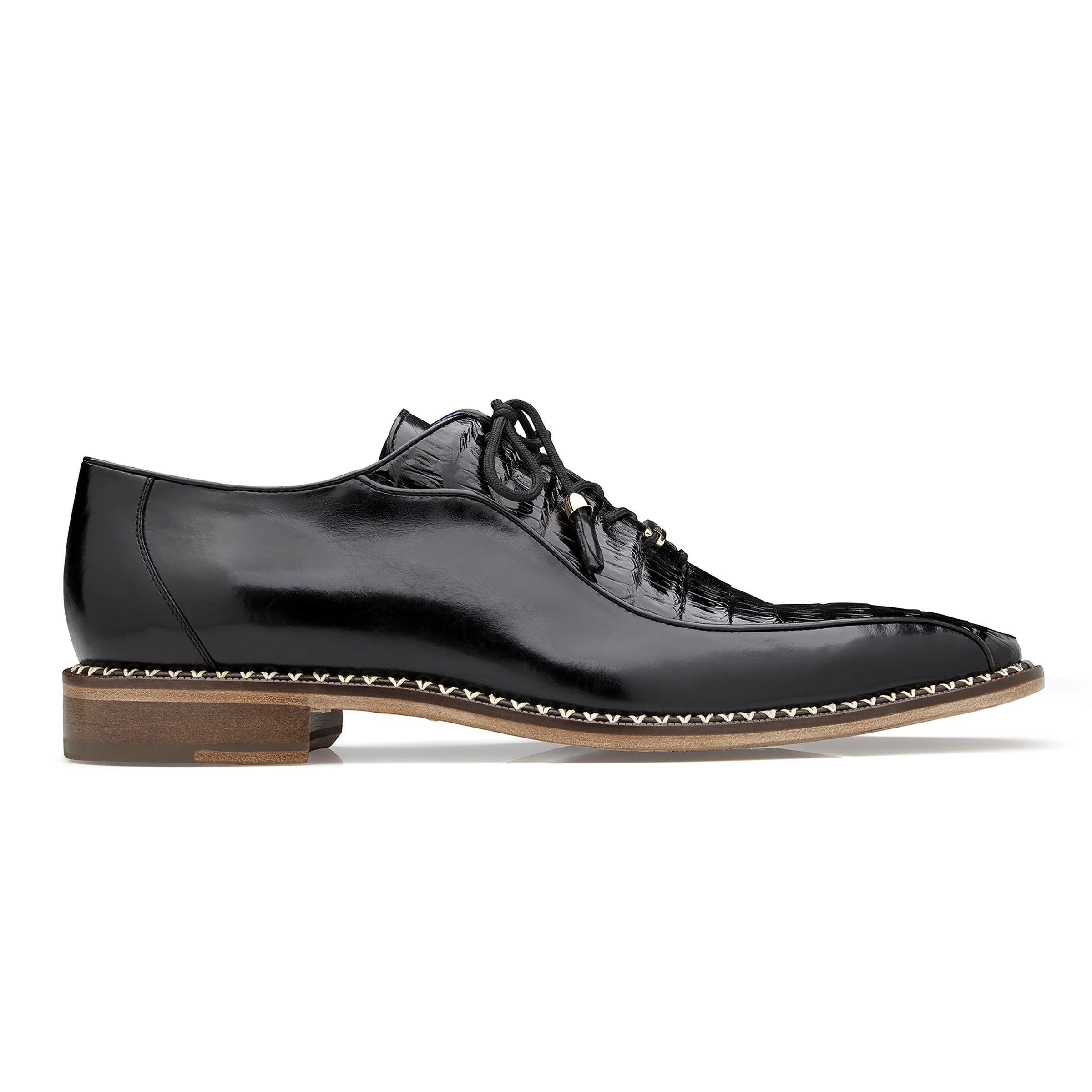 Mens Belvedere Gabriele Caiman Crocodile Dress Shoe in Blue 14   - from alligatorwarehouse.com