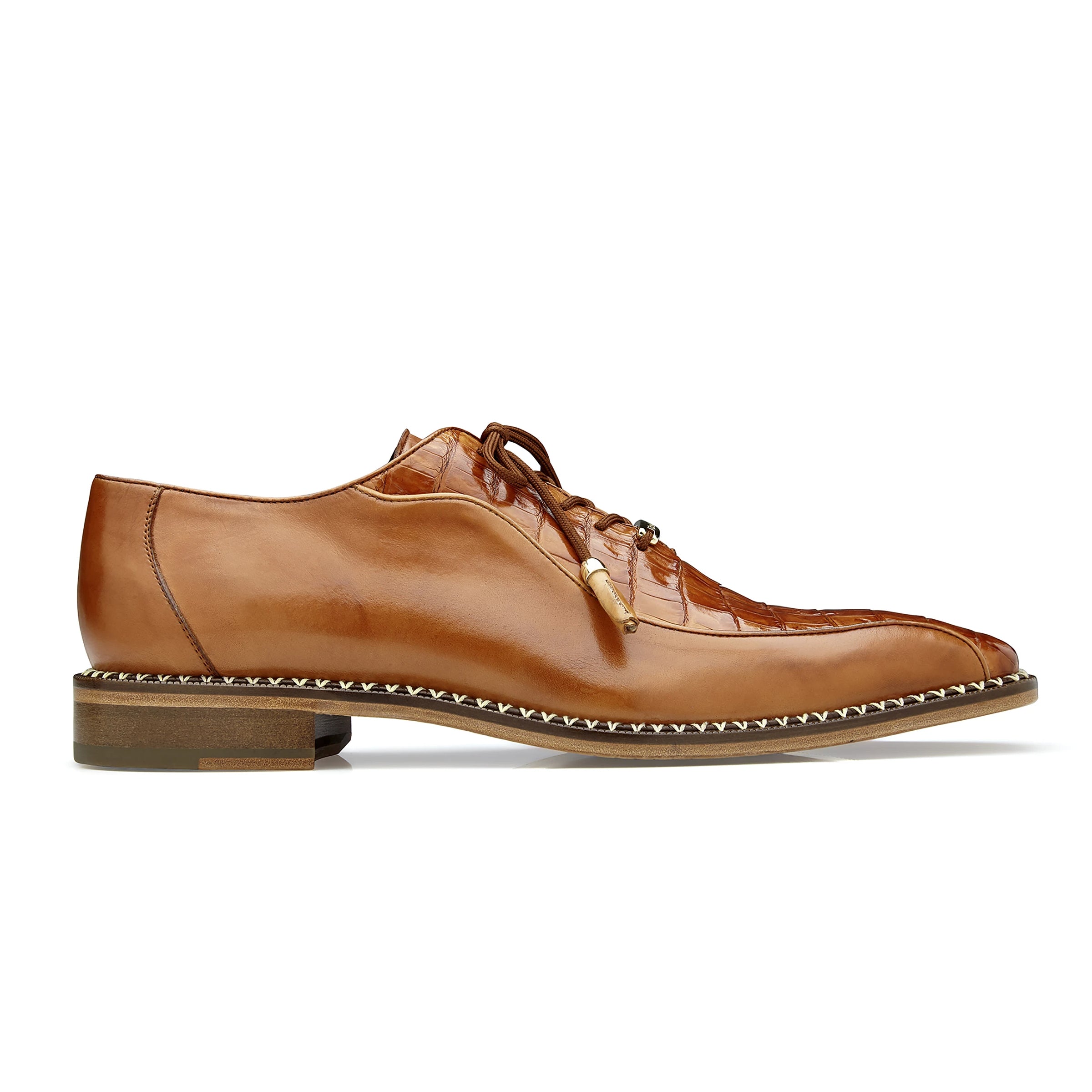 Mens Belvedere Gabriele Caiman Crocodile Dress Shoe in Blue 12   - from alligatorwarehouse.com