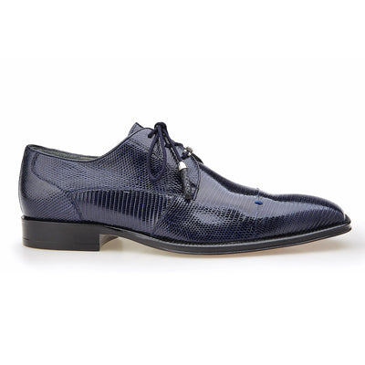 Mens Belvedere Karmelo Lizard Cap Toe Dress Shoe in Grey 3   - from alligatorwarehouse.com