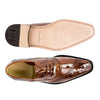 Mens Belvedere Nino Ostrich & Eel Slant Cap Toe Dress Shoe in Tan 3 MEN 0B4 TAN-M-09  - from alligatorwarehouse.com