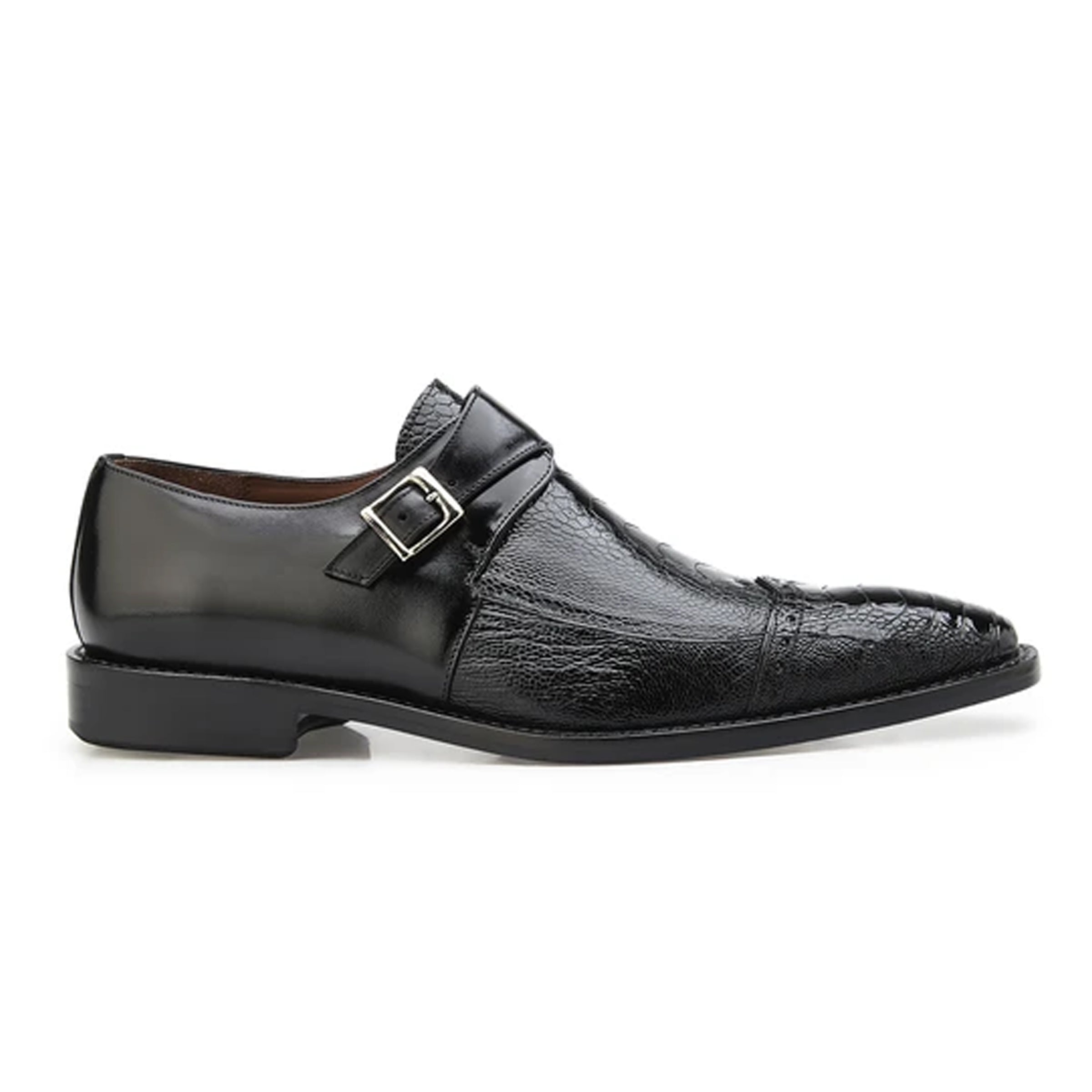 Mens Belvedere Salinas Ostrich Monk Strap Shoe in Tan 4   - from alligatorwarehouse.com
