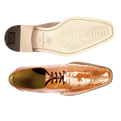 Mens Belvedere Siena Ostrich Leg Split Toe Dress Shoe in Navy