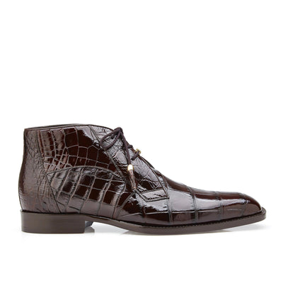 Mens Belvedere Stefano Alligator Dress Boot in Brown 1   - from alligatorwarehouse.com
