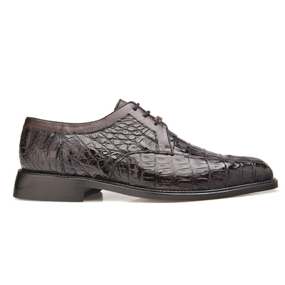 Mens Belvedere Susa Full Caiman Crocodile Dress Shoe in Brown 1 MEN P32 BROWN-M-08  - from alligatorwarehouse.com