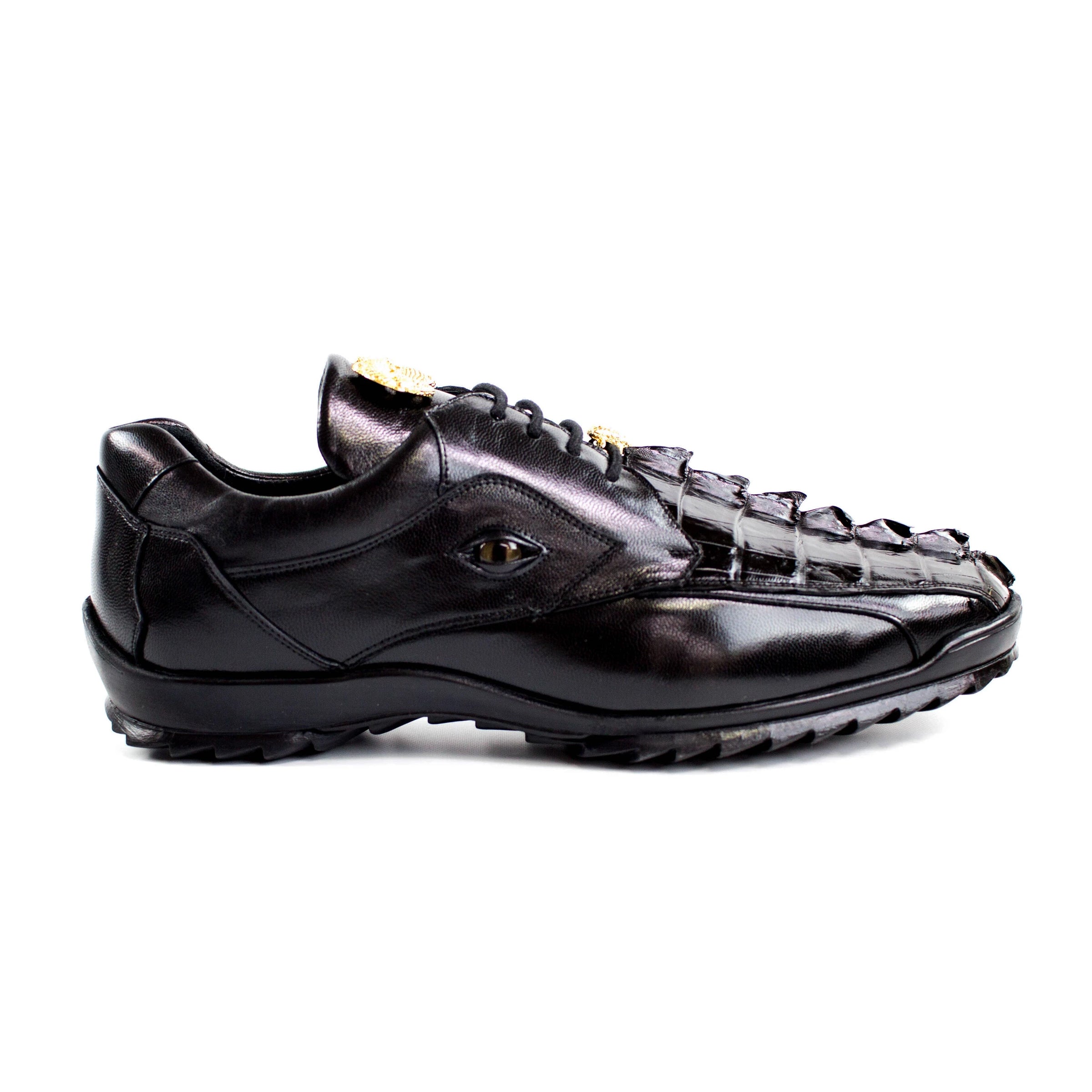 Mens Belvedere Vasco Hornback Crocodile Sneaker in Brown 3 MEN 336122 WHITE-M-08  - from alligatorwarehouse.com