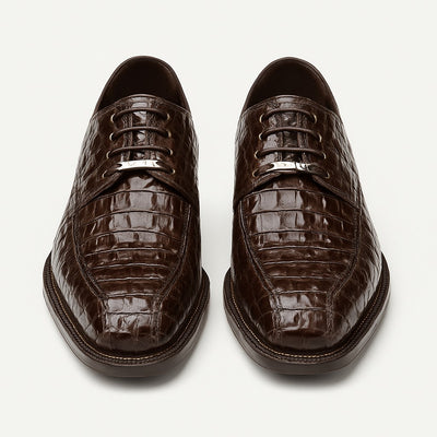 Belvedere Chapo Brown All-Over Genuine Exotic Hornback Crocodile Shoes 5 MEN 1465 BROWN-M-09  - from alligatorwarehouse.com