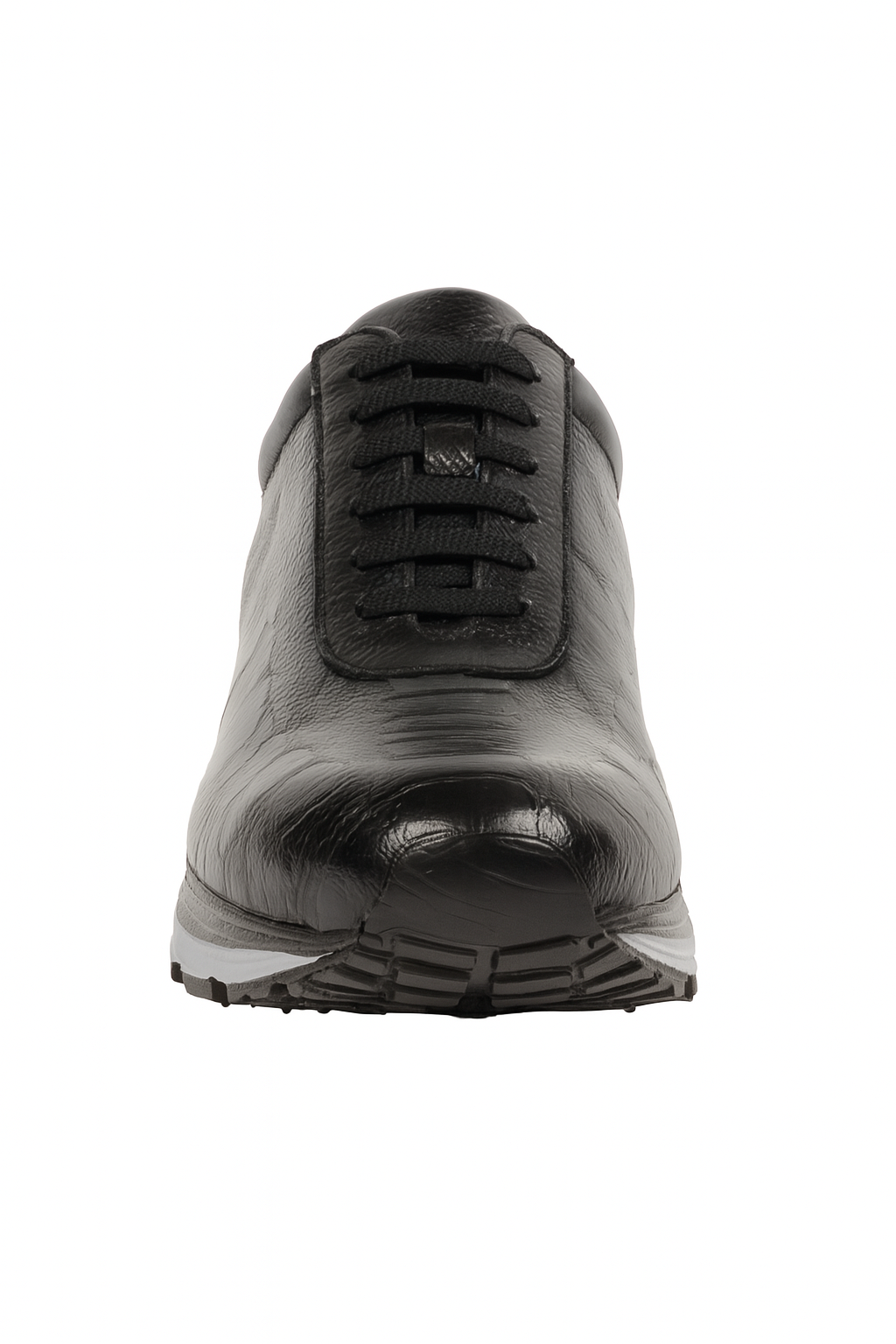 Belvedere Todd Men's Shoes Black Exotic Genuine Ostrich Casual Sneakers