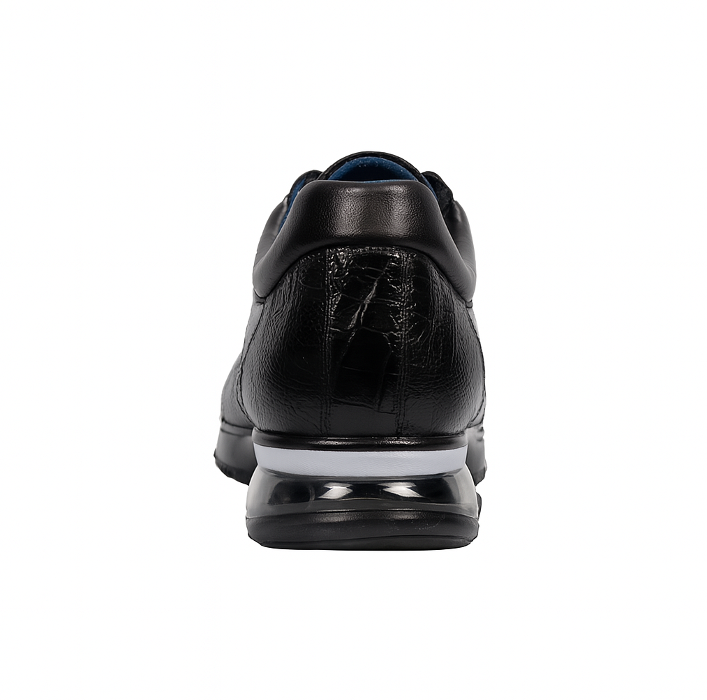 Belvedere Todd Men's Shoes Black Exotic Genuine Ostrich Casual Sneakers