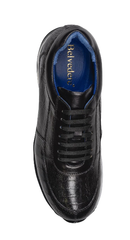 Belvedere Todd Men's Shoes Black Exotic Genuine Ostrich Casual Sneakers