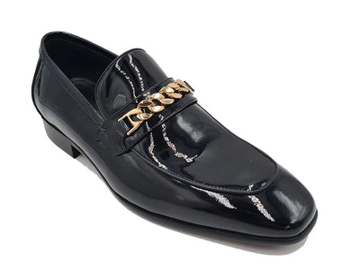 Beveled Squared Toe Patent Leather Loafer 7 KS2241-01PNAVY85  - from alligatorwarehouse.com