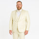 Big and Tall Ivory Floral Tuxedo – 3-Piece Embroidered Suit with Shawl Lapel for Weddings, Proms in Color Cream