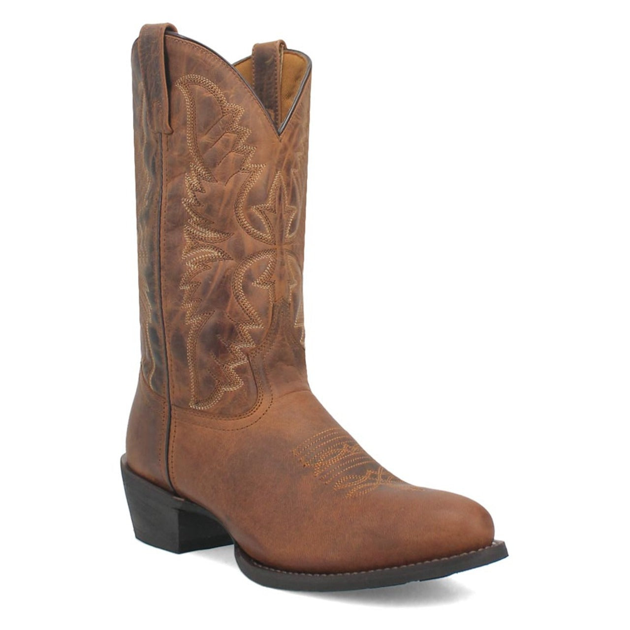 Laredo Birchwood Tan Leather Round Toe Boots for Men 2 68452_8_D  - from alligatorwarehouse.com