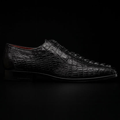Marco Di Milano Cancun Black Caiman Crocodile Derby Shoes