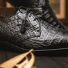 Marco Di Milano Lacio Men's Shoes Black Genuine Caiman Crocodile Dress Derby Oxfords 2 LACIO_CAIMAN FUSCUS_BLACK_6  - from alligatorwarehouse.com
