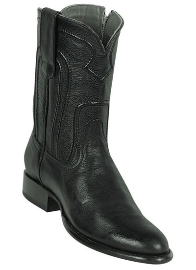 Los Altos Men's Belmont Finish Black Leather Zipper Roper Heel Toe Boot 1   - from alligatorwarehouse.com
