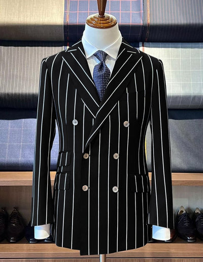 Black Pinstripe Suit - Gangster Suit - 1920's Suit - Double Breasted Suit 9   - from alligatorwarehouse.com