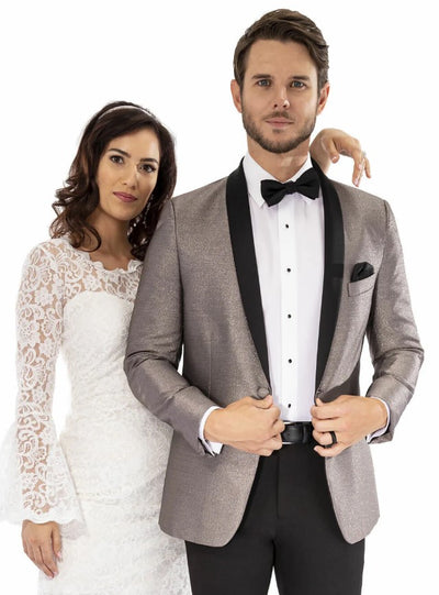 Mens Slim Fit Tuxedo Jacket Black Satin Shawl Lapel 1   - from alligatorwarehouse.com