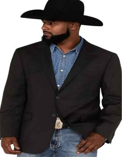 Mens Black Blazer With Blue Jeans and Black Cowboy Hat - (3 Items Package) 3   - from alligatorwarehouse.com