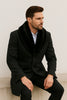 Mens Black Wool Overcoat with Black Faux Fur Collar – Luxury Winter Dress Coat 2   - from alligatorwarehouse.com