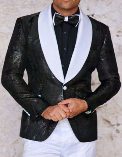 Mens Slim Fit Black Woven Sport Coat 1   - from alligatorwarehouse.com