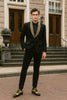 Mens Black and Gold Jacquard Tuxedo Blazer – Luxury Shawl Collar Wedding and Party Smoking Jacket 5   - from alligatorwarehouse.com