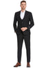 Men's Two Button Vested Peak Lapel Sharkskin Suit In Black Windowpane Plaid 2 6C-7665  - from alligatorwarehouse.com