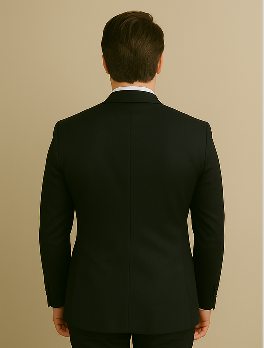 Wool Suit - Italian Made Business Suit by Statement Men's 2 Piece 100% Wool Modern Fit Suit - Subtle Windowpane