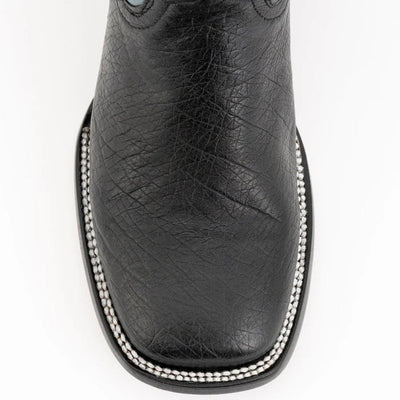 Ferinni Boot - Mens Dress Cowboy Boot  - Ferrini Men's Morgan Smooth Ostrich Square Toe Boots Handcrafted - Black 3 FQ OST BLACK R-TOE 8D  - from alligatorwarehouse.com