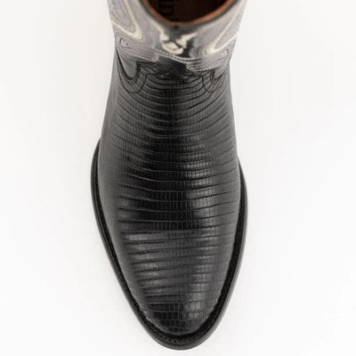 Ferinni Boot - Mens Dress Cowboy Boot  - Ferrini Men's Taylor Lizard Round Toe Handcrafted - Black in  Black 4 11111-04-080-D  - from alligatorwarehouse.com