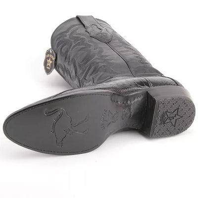 Los Altos Black Western Boots Genuine Ostrich Skin 3   - from alligatorwarehouse.com